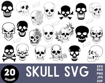 Skull SVG, Skull SVG Bundle, skull png files, sugar skulls svg, skull clipart, Skeleton Svg, Western svg