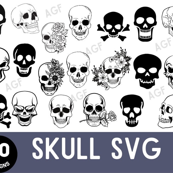 Skull SVG, Skull SVG Bundle, skull png files, sugar skulls svg, skull clipart, Skeleton Svg, Western svg