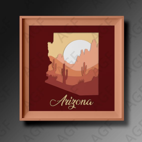 Arizona State SVG: 3D Layered Shadowbox Design (Digital Download)