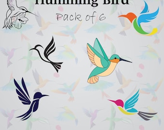 Hummingbird SVG Bundle: Clipart Vector Graphics (Digital Download)