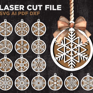 Weihnachtsschmuck SVG Laser Cut-Dateien, Weihnachtsbaum Spielzeug SVG Bundle, Weihnachtsschmuck SVG