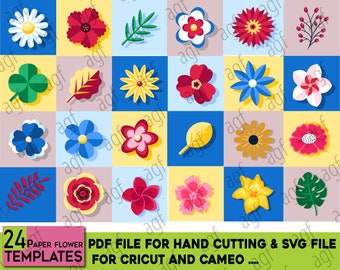 Paper Flower & Leaf SVG Bundle (Digital Download)