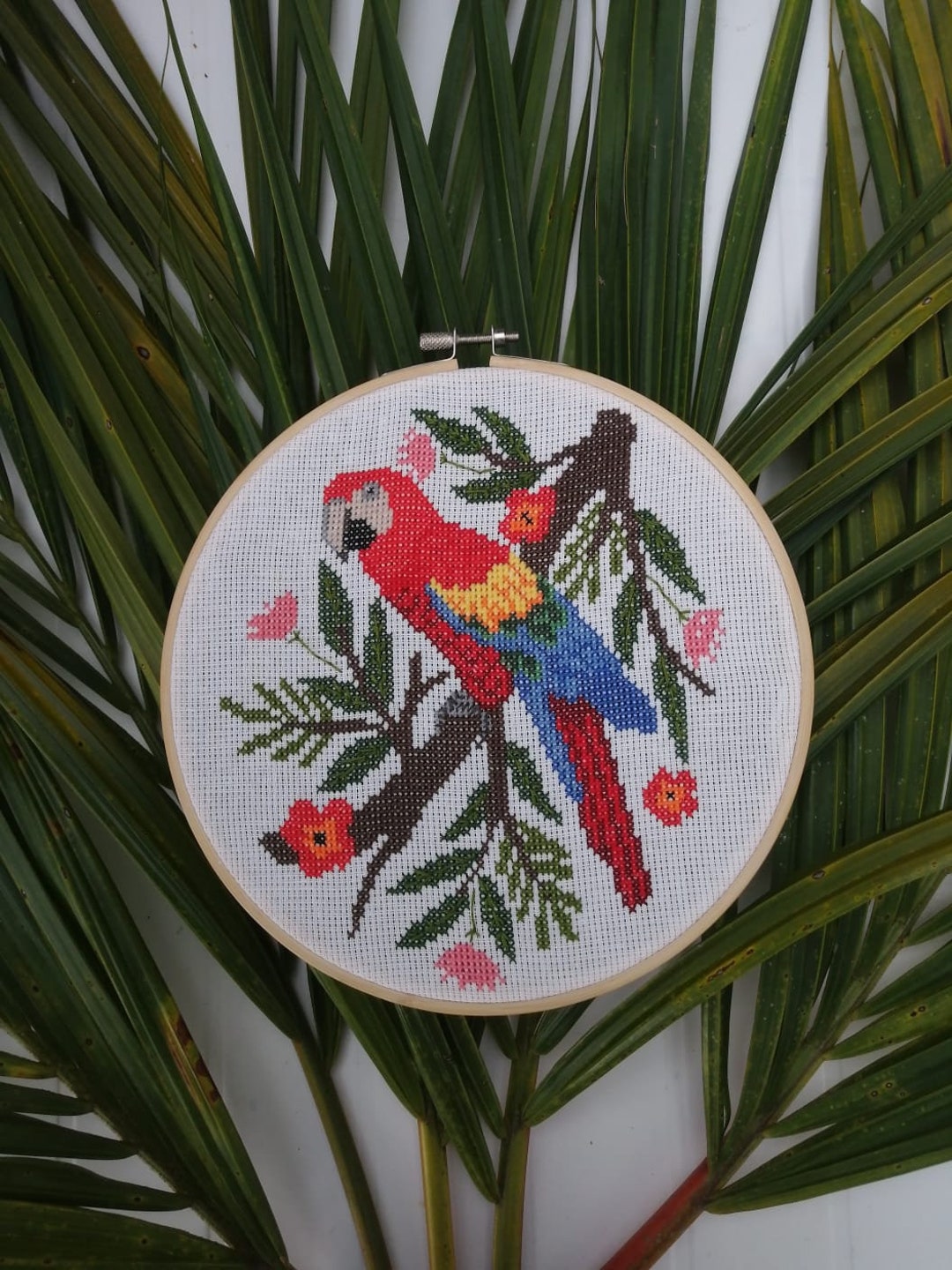 COMPLETED Detailed Macaw Cross Stitch Pattern Etsy