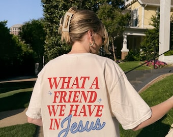 Welch einen Freund haben wir in Jesus | Komfort Farben Grafik-T-Shirt