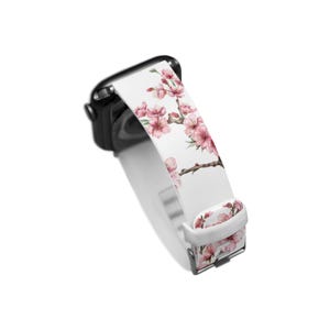 Cherry Blossom Apple Watch Replacement Band Pink Floral iWatch Strap for Women 40mm 44mm