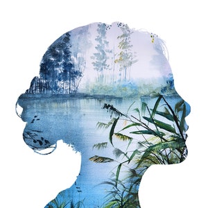 Print "Silhouette 3" , Forest Print, Nature Print, Landscape Art, Home Decor, Wall Art, Living Room Decor, Woodland