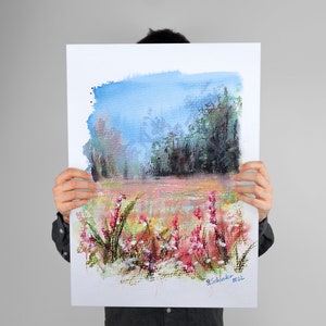 Watercolor painting &quot;Lost Paradise&quot; , Forest Print, Nature Print, Landscape Art, Home Decor, Wall Art, Tree, Living Room Decor, Woodland