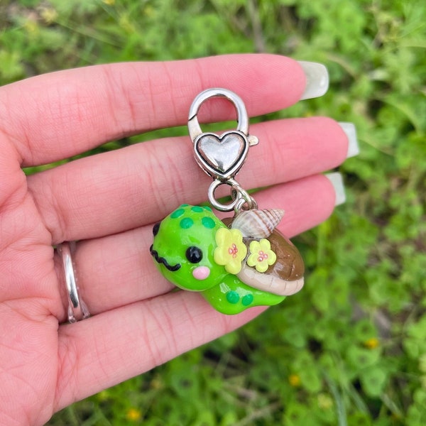 Turtle Charm/Polymer Clay Charm/Sea Creature Charms/Hand Sculpted Charm