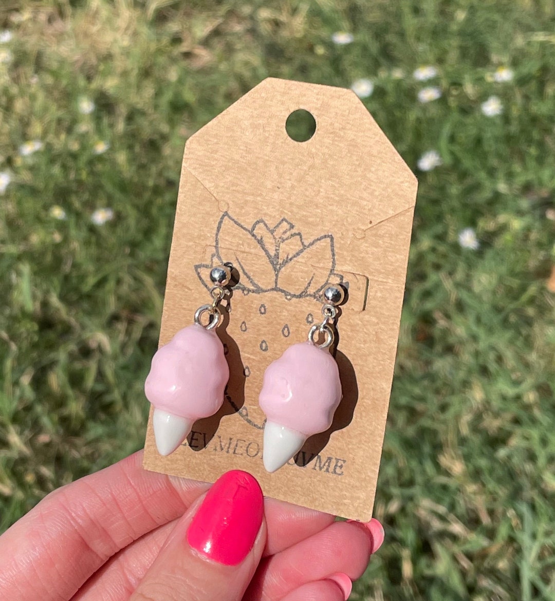 Pink Cotton Candy Earrings Etsy