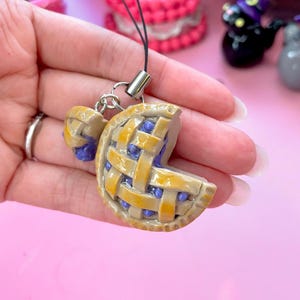 Blueberry Pie Charm/ Polymer Clay Keychain