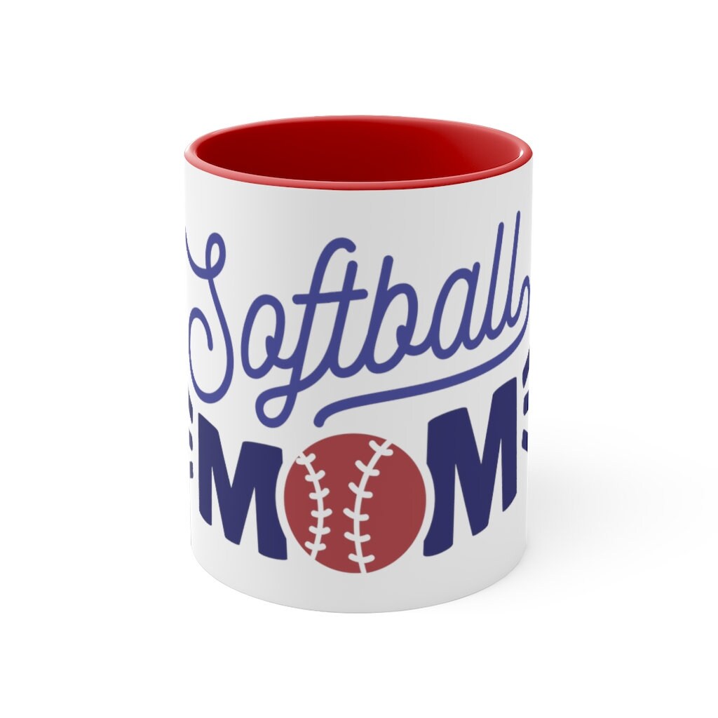 Accent Coffee Mug, 11Oz, Gift For Her, Him, Friends, Soft Ball Mom