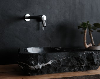 Washbasin Handcrafted Marble (Black marble)