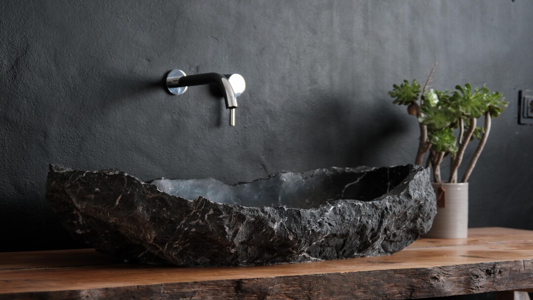 Black Marble Bathroom Vanity Sink – Handmade Artisanal Design - Etsy
