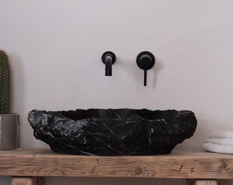 Washbasin Handcrafted Marble vanity (Black marble)