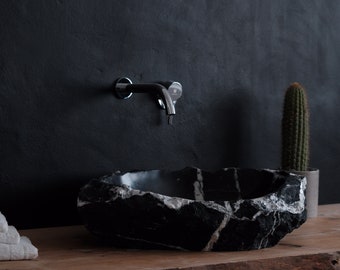 Washbasin Handcrafted Marble vanity (Black marble)