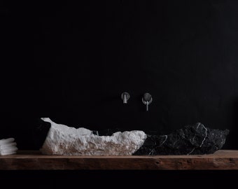 Washbasin Handcrafted Marble vanity (Black marble)