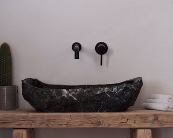 Washbasin Handcrafted Marble vanity (Black marble)