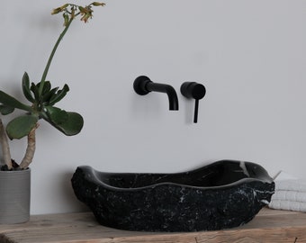 Washbasin Handcrafted Marble (Black marble)