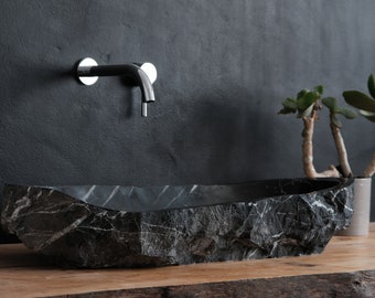Washbasin Handcrafted Marble (Black marble)