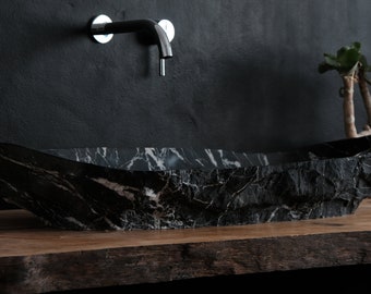 Washbasin Handcrafted Marble (Black marble)