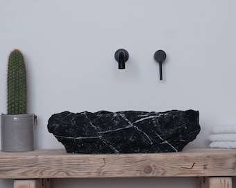 Washbasin Handcrafted Marble (Black marble)