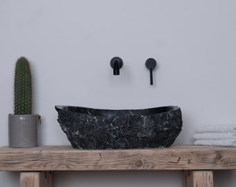 Washbasin Handcrafted Marble (Black marble)