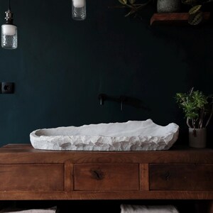 Luxurious Oversized Italian Marble Basin: Handcrafted Elegance for Modern Bathrooms