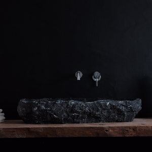 Washbasin Handcrafted Marble vanity (Black marble)