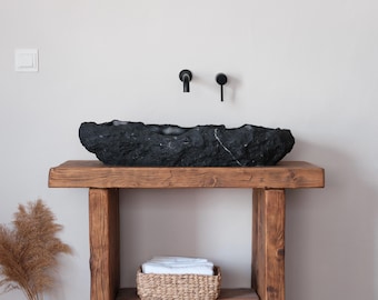 bathroom vanity matte black + bottom valve