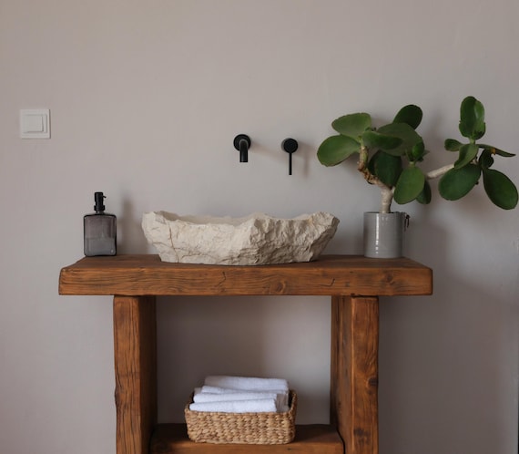 Handmade Basin Stone Bathroom Basin - Modern Beige Marfil Marble Vessel Vanity Sink