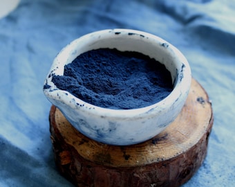 Indigo powder for plant dyeing, Indigofera tinctoria pigment, natural blue dye