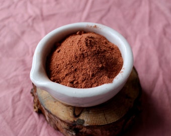 Madder root (rhizome) powder, natural red and pink plant dye, rubia tinctorum, textiles soap watercolor making