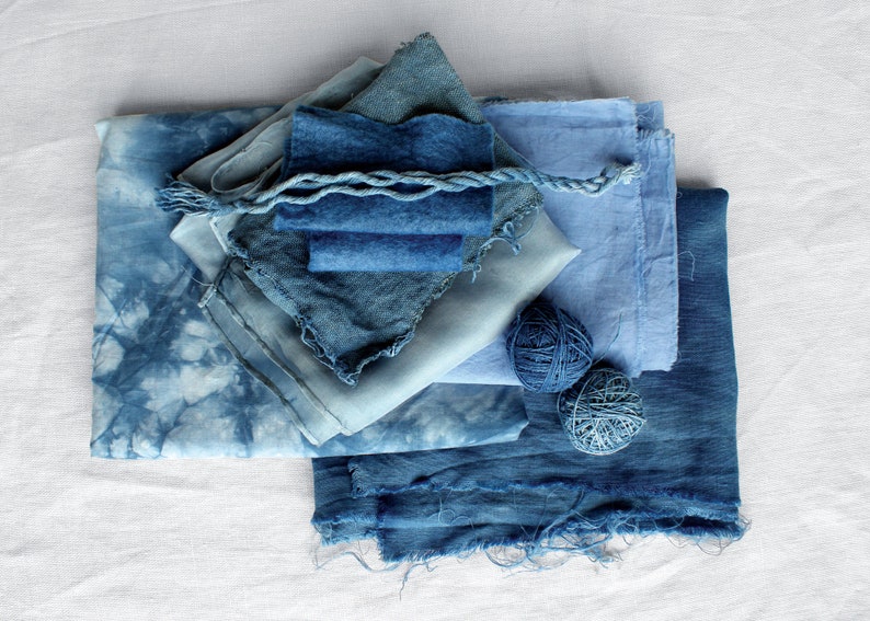 Natural indigo dye, Indigofera tinctoria pigment for plant dyeing, textiles soap watercolor making, blue image 6