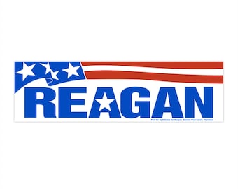 Vintage 1980 Ronald Reagan Campaña Parachoques Pegatina / Réplica Retro Calcomanía Presidencial / 80 Ronald Reagan Truck Vinilo Ventana Pegatina Calcomanía