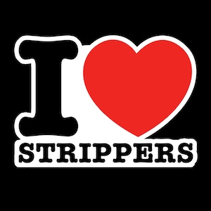 Ik hou van strippers bumpersticker / grappige stripper auto sticker / cadeau idee stripper / stripper vrachtwagen sticker sticker / sticker hart danseres sticker