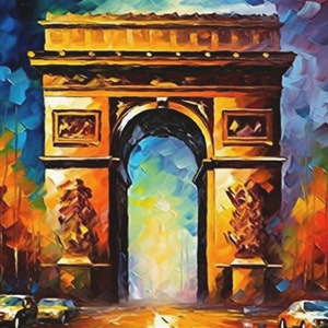Arc De Triomphe Poster - Colorful Abstract Wall Poster Of The Arc De Triomphe In Paris France