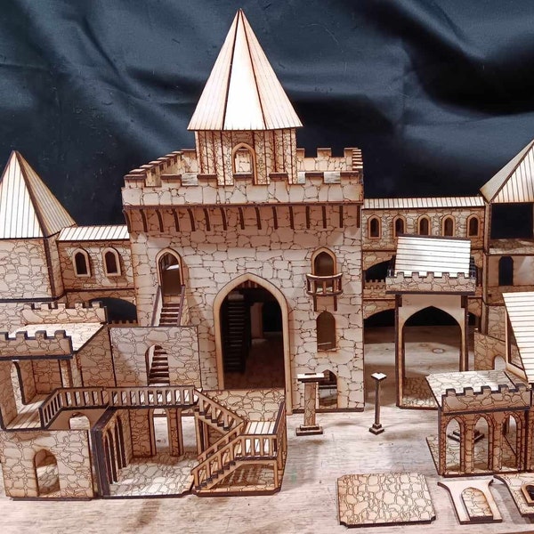 Le kit modulaire ultime de château à l’échelle de 28 mm Miniature découpée au laser pour D&D, jeux de table et plans de modèles miniatures SVG