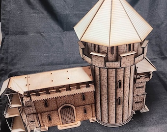 28mm Scale Castle Wall Modular Laser Cut Miniature for D&D, Tabletop Games, and Model Plans SVG, DXF, AI, LBRN2 Digital Download