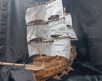 Sailing Ship Laser Cut Model Plans, 28mm Scale Galleon (Digital Download)