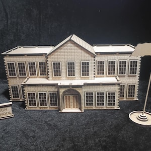 1:72 Scale High School Laser Cut File | SVG for 3mm Wood | Miniature Building Design | Beginner-Friendly | Digital Download