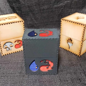 Personalisierbare Laser-Cut Sammelkarten-Deck-Boxen für 100 und 60 Karten - Pokemon & Mtg Symbole SVG, DXF, AI, LBRN2 Digital Download