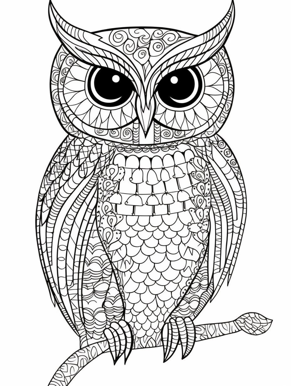 Owl Coloring Books,Adult Coloring Book Graphic by Laxuri Art · Creative  Fabrica