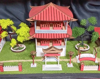 Buddhist Temple Modular Laser Cut Miniature Model Plans SVG, DXF, AI, LBRN2 Digital Download