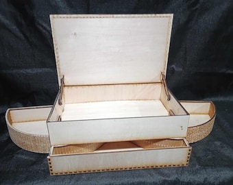 Geheime Buch Box Laser Cut Pläne: Versteckte Aufbewahrung mit Schubladen (SVG Digital Download)
