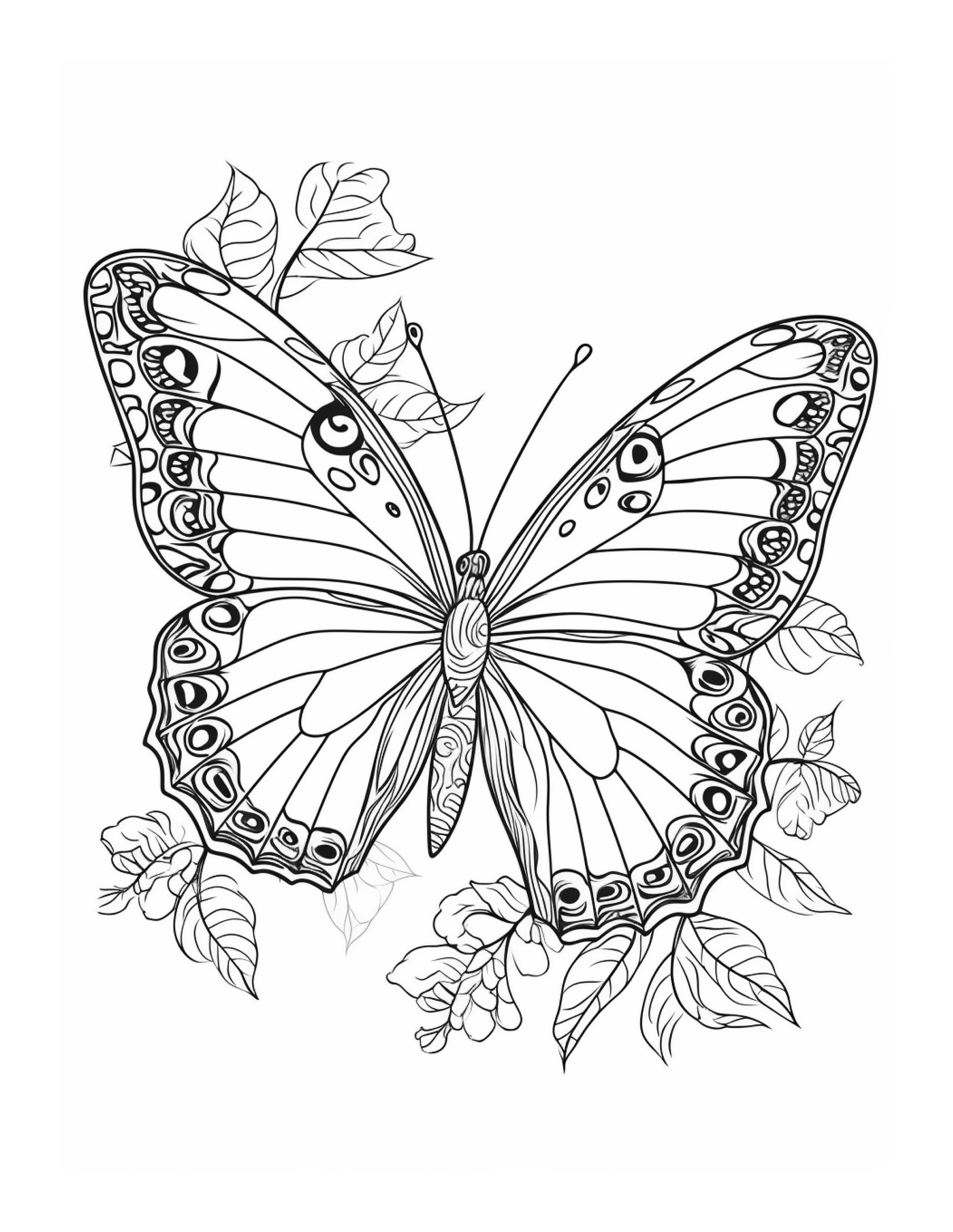 Butterfly Bliss Adult Coloring Book: Butterfly Coloring With 200 ...