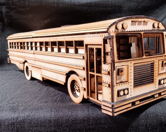 1:25 Scale 1989 International School Bus Skoolie Tiny Home RV Conversion & School Bus Model Laser Cut Plans Digital Download SVG