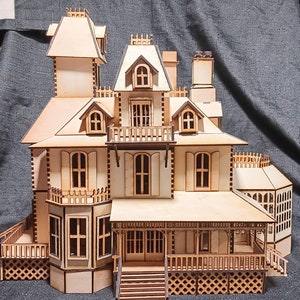 Grand Victorian Manor / Haunted House Laser Cut Miniature Model Plans SVG Digital Download
