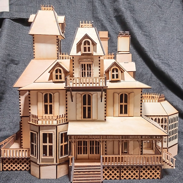 Grand Victorian Manor / Haunted House Laser Cut Miniatura Modelo Planes SVG Descarga Digital