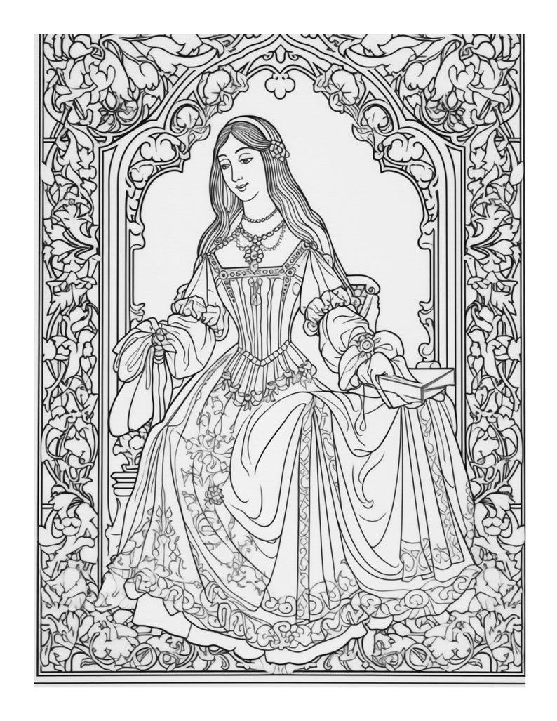 Renaissance Adult Coloring Book: 200 Renaissance Inspired Digital ...