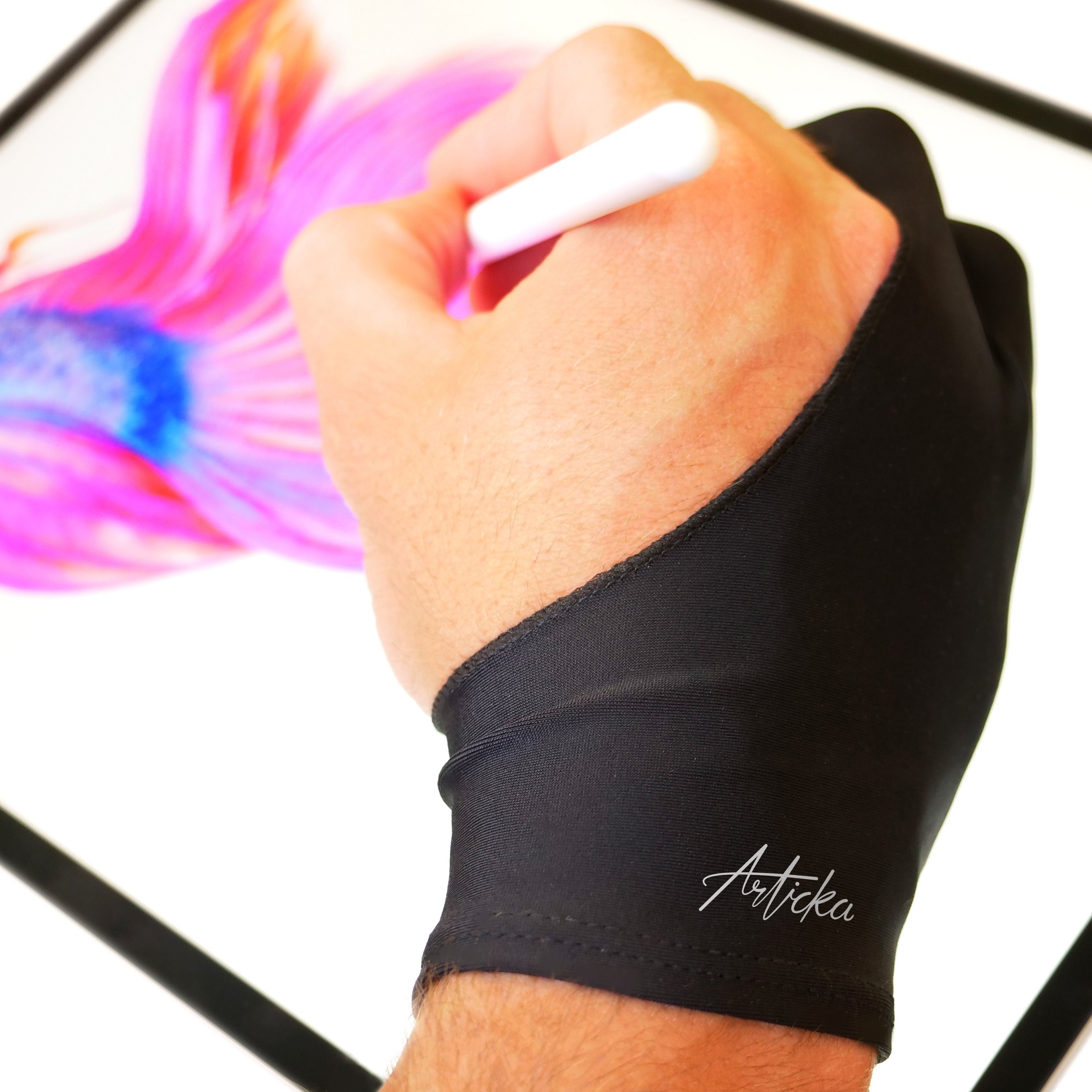 2 Fingers Drawing Glove Anti-fouling Artist Favor Any Graphics Painting  Writing Digital Ablet For Right